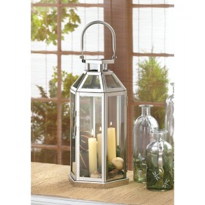 Zingz Thingz Stainless Steel and Glass Lantern ZNGZ3709